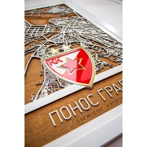 KK Crvena Zvezda 3D mapa Ponos grada S 24x37cm-2